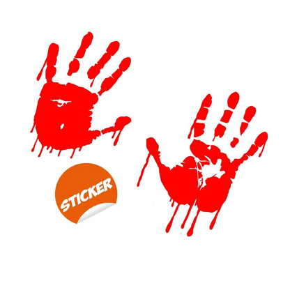 Spooky Halloween Red Handprint Vinyl Decal - Vehicle, Wall, Laptop Sticker, Goodies N Stuff