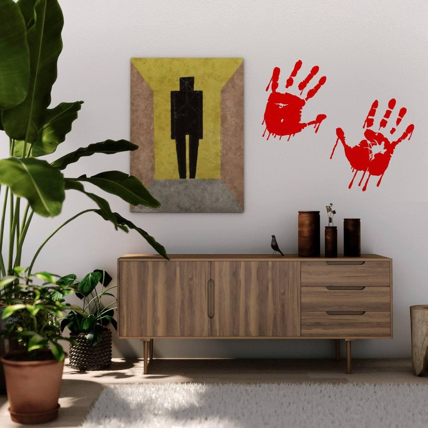 Spooky Halloween Red Handprint Vinyl Decal - Vehicle, Wall, Laptop Sticker, Goodies N Stuff