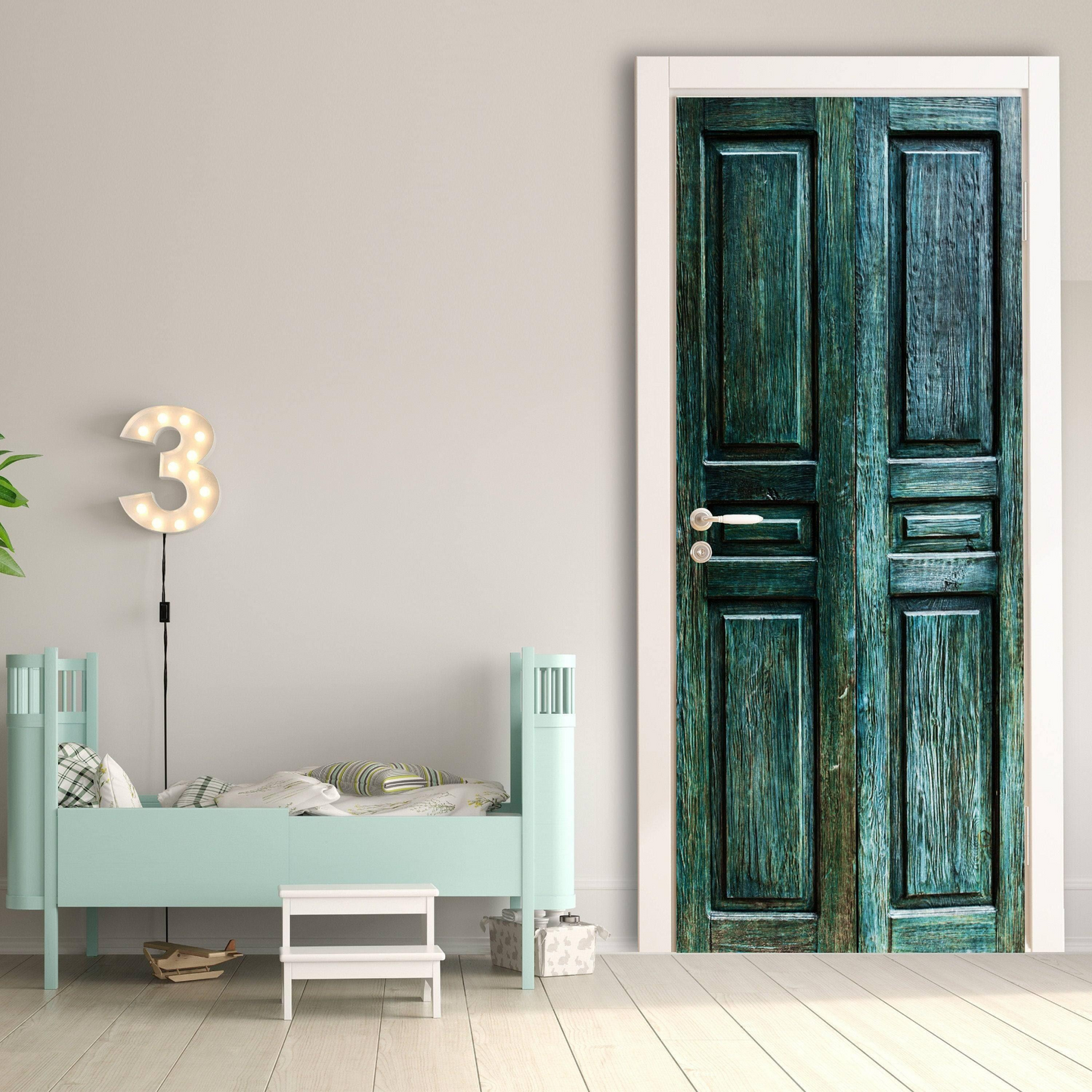 3D Vibrant Oasis Barn Door Wallpaper Mural - Unique Wall Decor Art, Goodies N Stuff