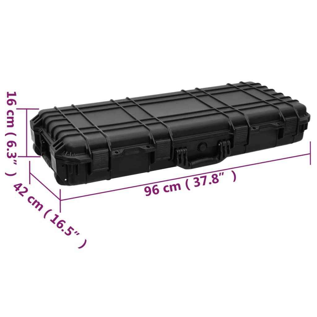 vidaXL Wheeled Flight Case Black 37.8"x16.5"x6.3" PP, Uncategorized, Goodies N Stuff