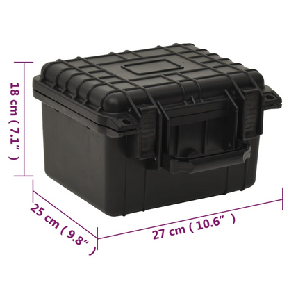 vidaXL Portable Flight Case Black 10.6"x9.8"x7.1" PP, Case, Uncategorized, Goodies N Stuff