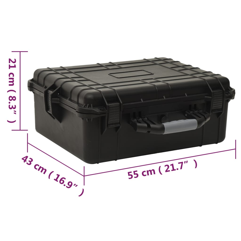vidaXL Portable Flight Case Black 21.7"x16.9"x8.3" PP, Goodies N Stuff