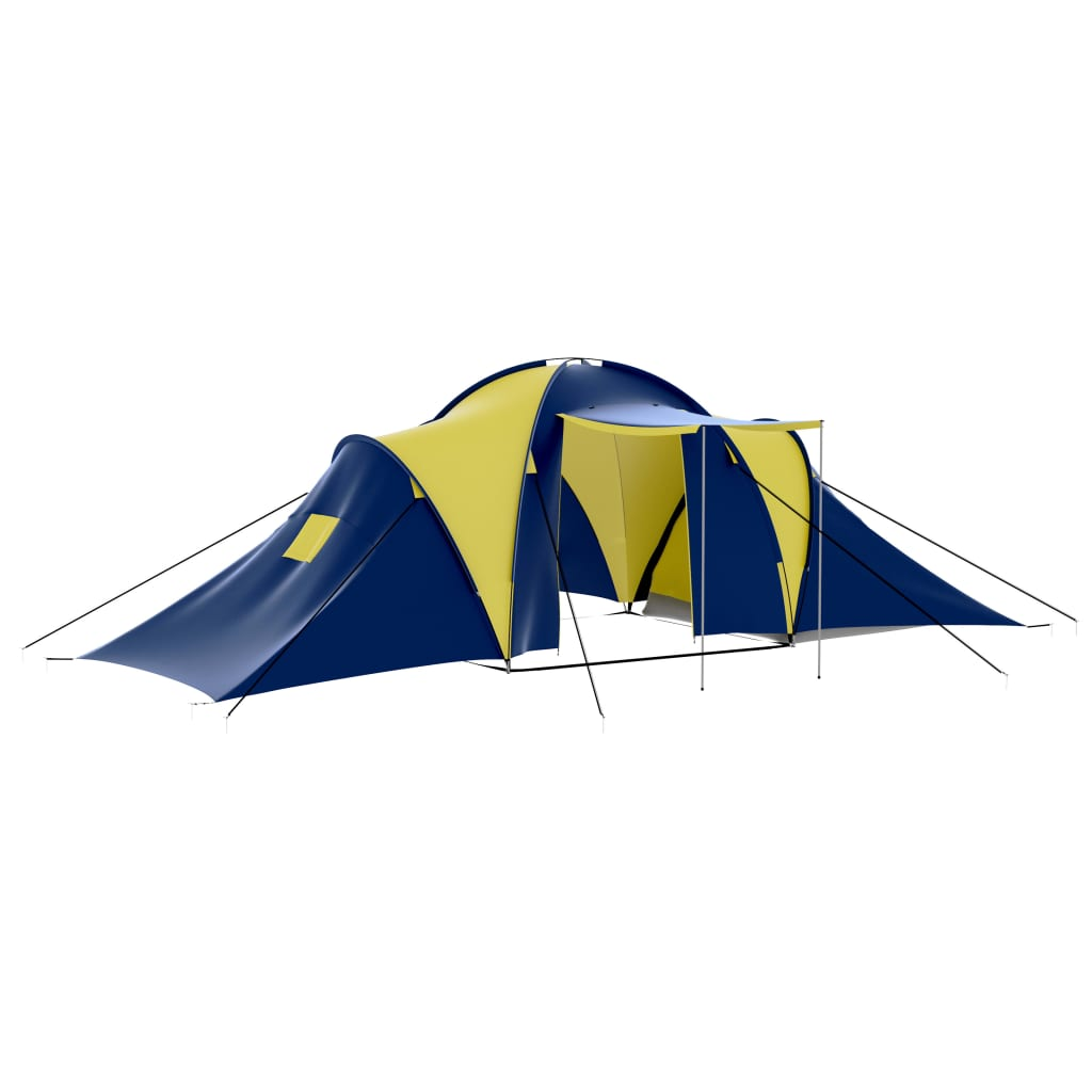 vidaXL Camping Tent Fabric 9 Persons Blue and Yellow, Goodies N Stuff