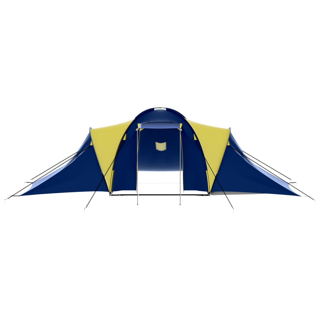 vidaXL Camping Tent Fabric 9 Persons Blue and Yellow, Goodies N Stuff