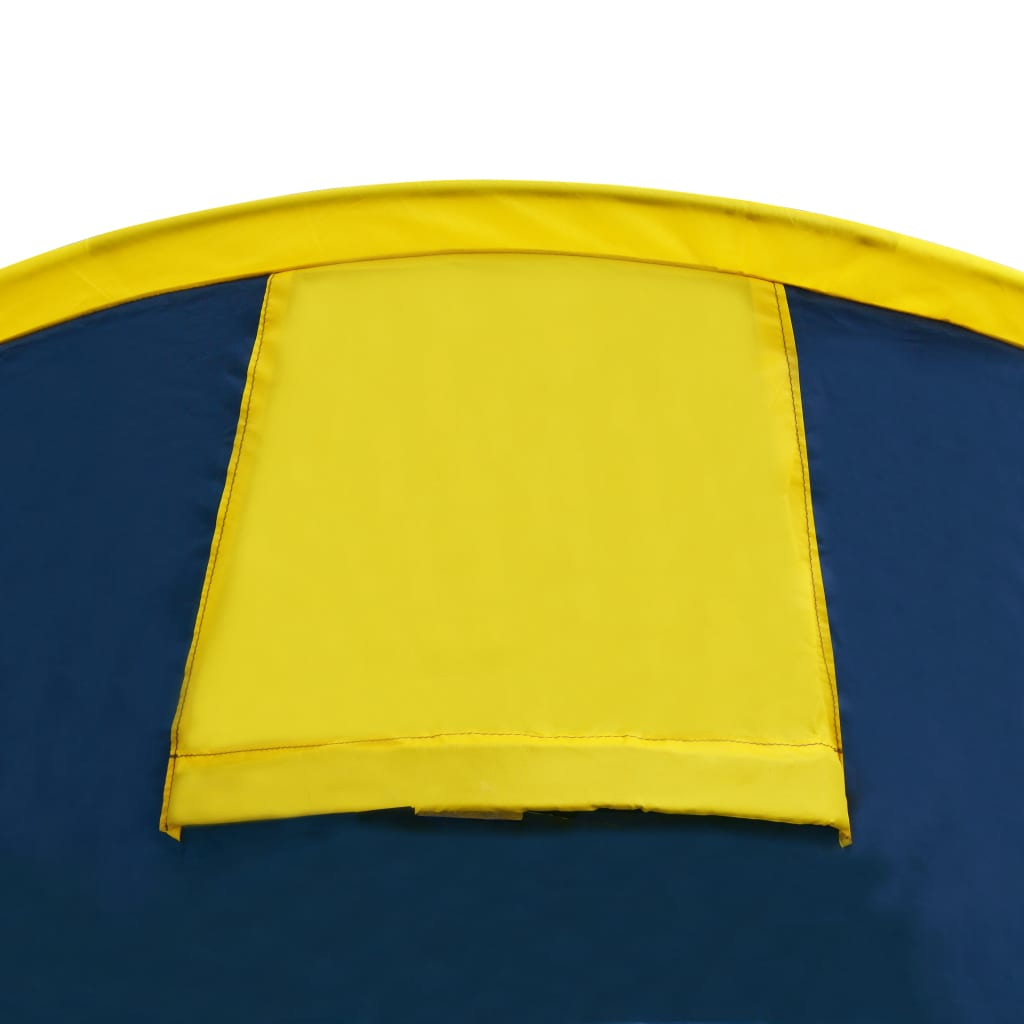 vidaXL Camping Tent 4 Persons Navy Blue/Yellow - Spacious and Comfortable, Goodies N Stuff