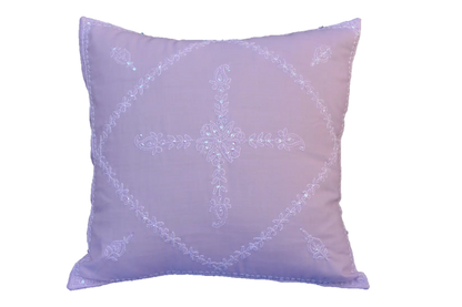 Hand Embroidered Sequins Decorative Lavender  throw Pillow, Goodies N Stuff