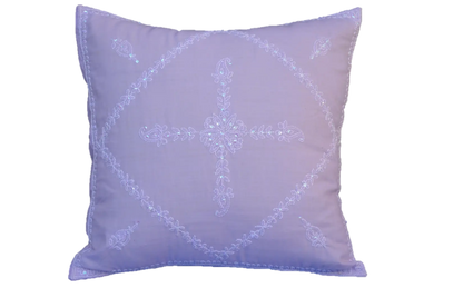 Hand Embroidered Sequins Decorative Lavender  throw Pillow, Goodies N Stuff