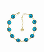 10 Beads Lapis Blue Evil Eye Women Gold Plated Silver Link Bracelet