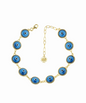 10 Beads Blue Evil Eye Women Gold Plated Silver Link Bracelet
