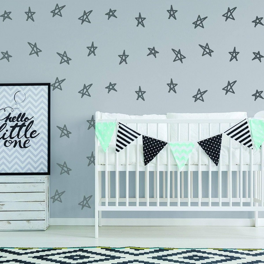 Vinyl Decals - 40x Magical Star Stickers for Baby Shower Wall Decorations, Goodies N Stuff