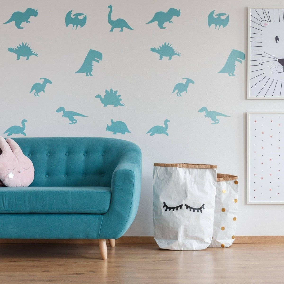 Dinosaur Dreams Wall Sticker Set, Removable Vinyl Wall Decal Collection, Goodies N Stuff