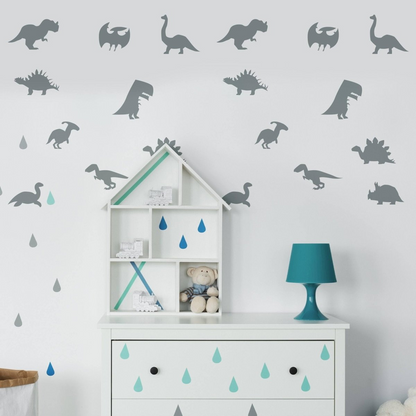 Dinosaur Dreams Wall Sticker Set, Removable Vinyl Wall Decal Collection, Goodies N Stuff