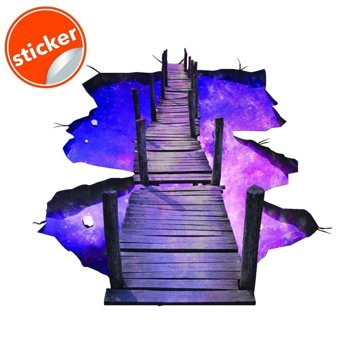 3D Galactic Bridge Floor Sticker - Vinyl Decal Space Transformation Visual Wonder, Goodies N Stuff