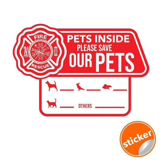 Emergency Pet Alert Cling Stickers - Ensure Your Pets' Safety, Goodies N Stuff