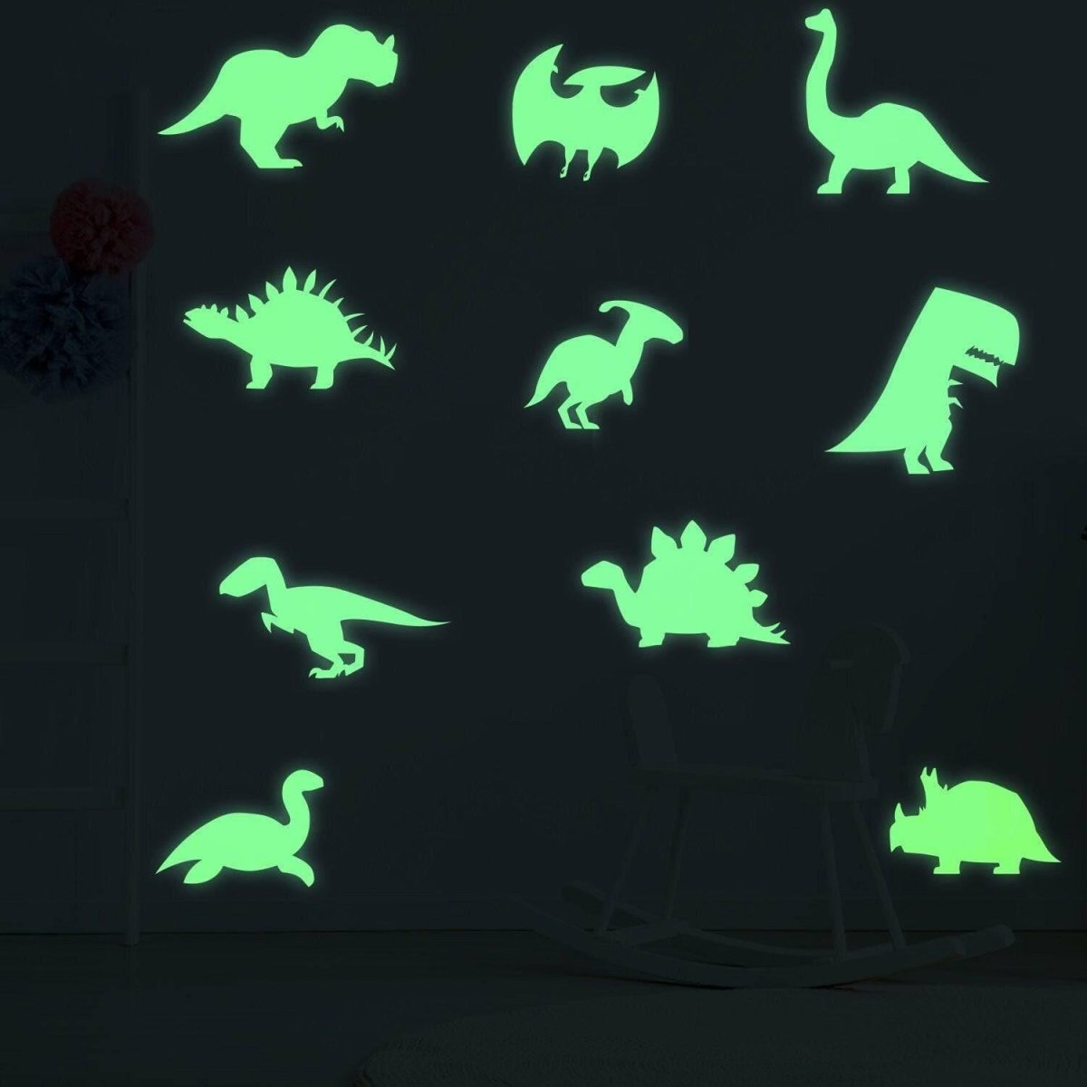 Dinosaur Wall Decals: Enchanting Glow-in-the-Dark Prehistoric Themed Stickers, Goodies N Stuff