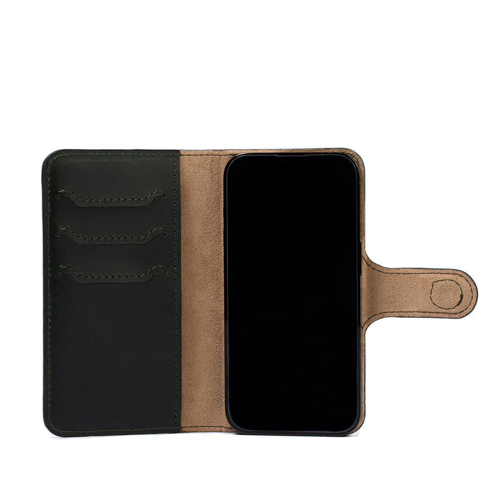 iPhone 15 series Top-Grain Leather Folio Case Wallet - Classic 4.0