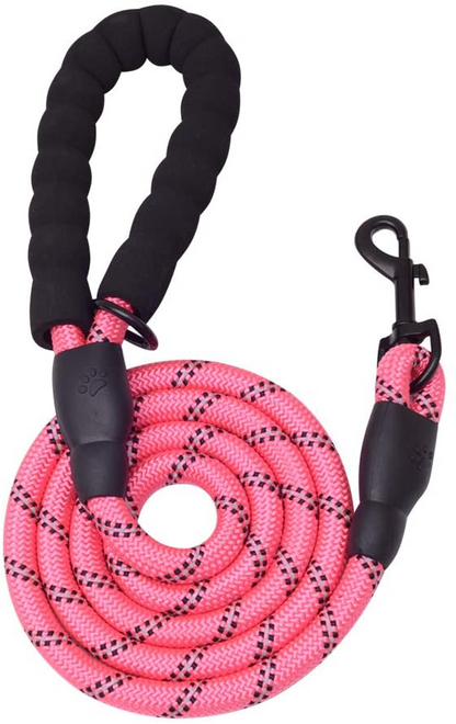 5 FT Thick Highly Reflective Dog Leash-Red, Goodies N Stuff