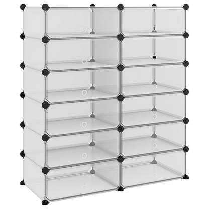 vidaXL Shoe Rack Transparent 37.2"x14.4"x41.7" PP, Goodies N Stuff