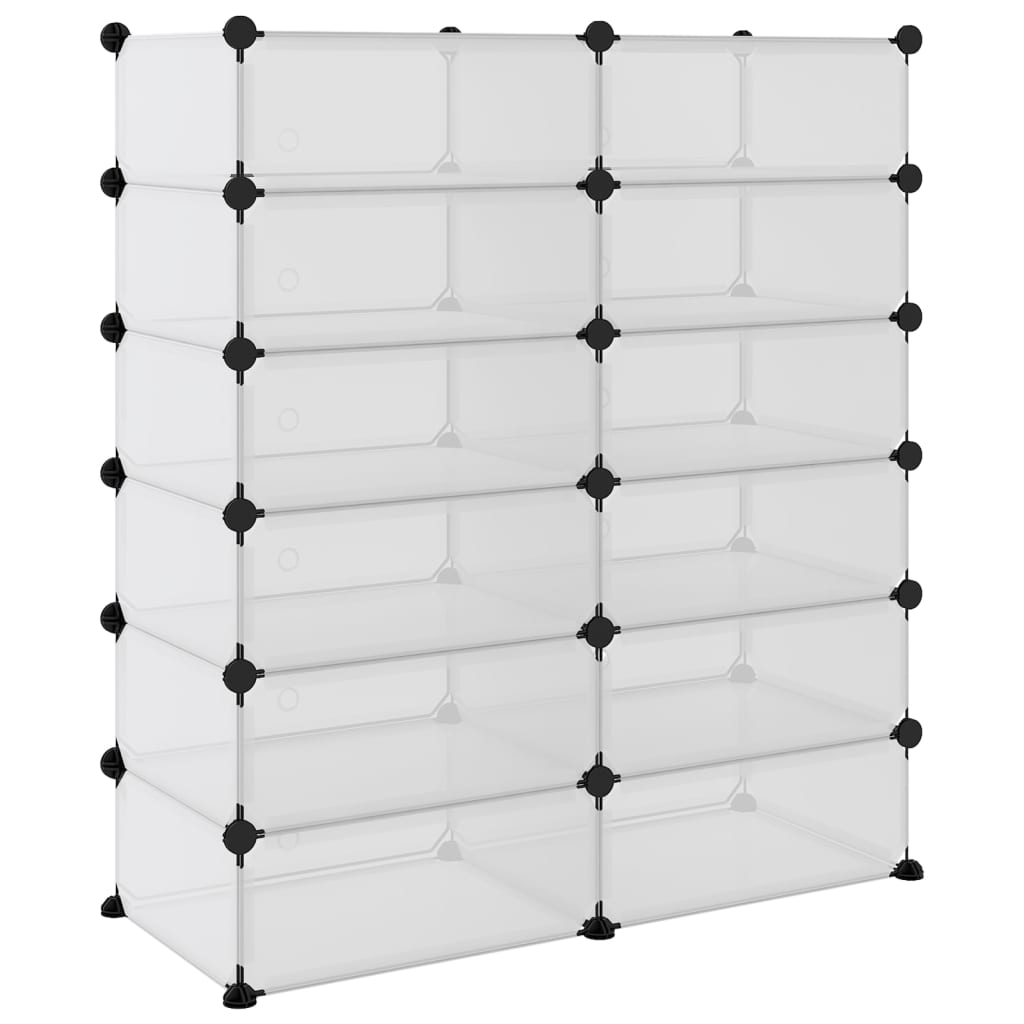 vidaXL Shoe Rack Transparent 37.2"x14.4"x41.7" PP, Goodies N Stuff