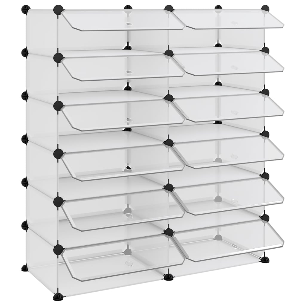 vidaXL Shoe Rack Transparent 37.2"x14.4"x41.7" PP, Goodies N Stuff