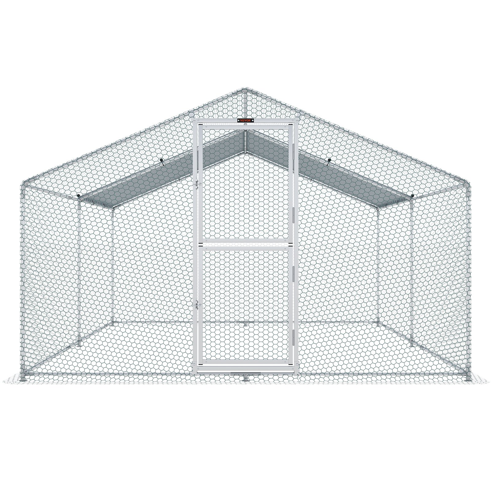 VEVOR Metal Chicken Coop, 13.1 x 9.8 x 6.6 ft Large Chicken Run, Peaked Roof Outdoor Walk-in Poultry Pen Cage for Farm or Backyard, with Water-proof Cover and Protection Mesh, for Hen, Duck, Rabbit, Goodies N Stuff