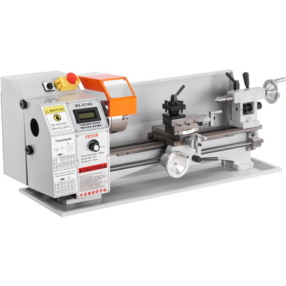 VEVOR Mini Metal Lathe Machine, 7'' x 16'', 800W Precision Benchtop Power Metal Lathe, 150-2500 RPM Continuously Variable Speed, with 3.9'' 3-jaw Metal Chuck Tool Box for Processing Precision Parts, Goodies N Stuff