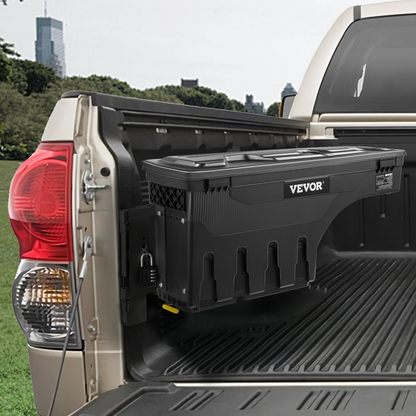 VEVOR Truck Bed Storage Box, Lockable Lid, Waterproof ABS Wheel Well Tool Box 6.6 Gal/20 L with Password Padlock, Compatible with Tundra 2007-2021, Driver Side, Black, Goodies N Stuff