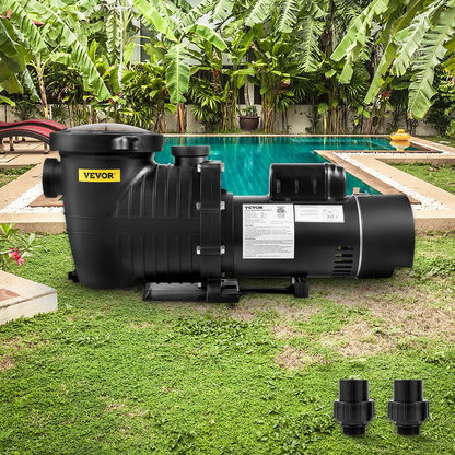 VEVOR Pool Pump 1.5HP 230V, Variable Dual Speed Pumps 1100W for Above Ground Pool, Powerful Self-priming Pump w/ Strainer Filter Basket, 5400 GPH Max. Flow, Energy Saving Swimming Pool Pump, Goodies N Stuff