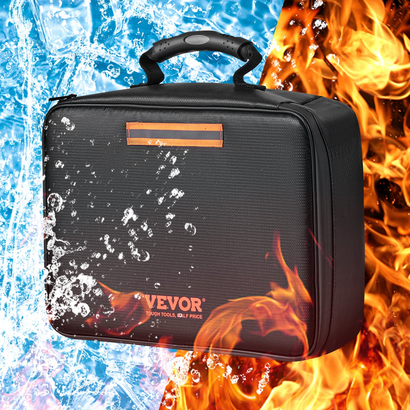 VEVOR Fireproof Document Box, Fireproof Document Bag with Lock 2000℉, 3-layer Fireproof and Waterproof File Box 14.17x10.63x4.13 inch with Zipper, for Money, Documents, Jewelry and Passport, Goodies N Stuff