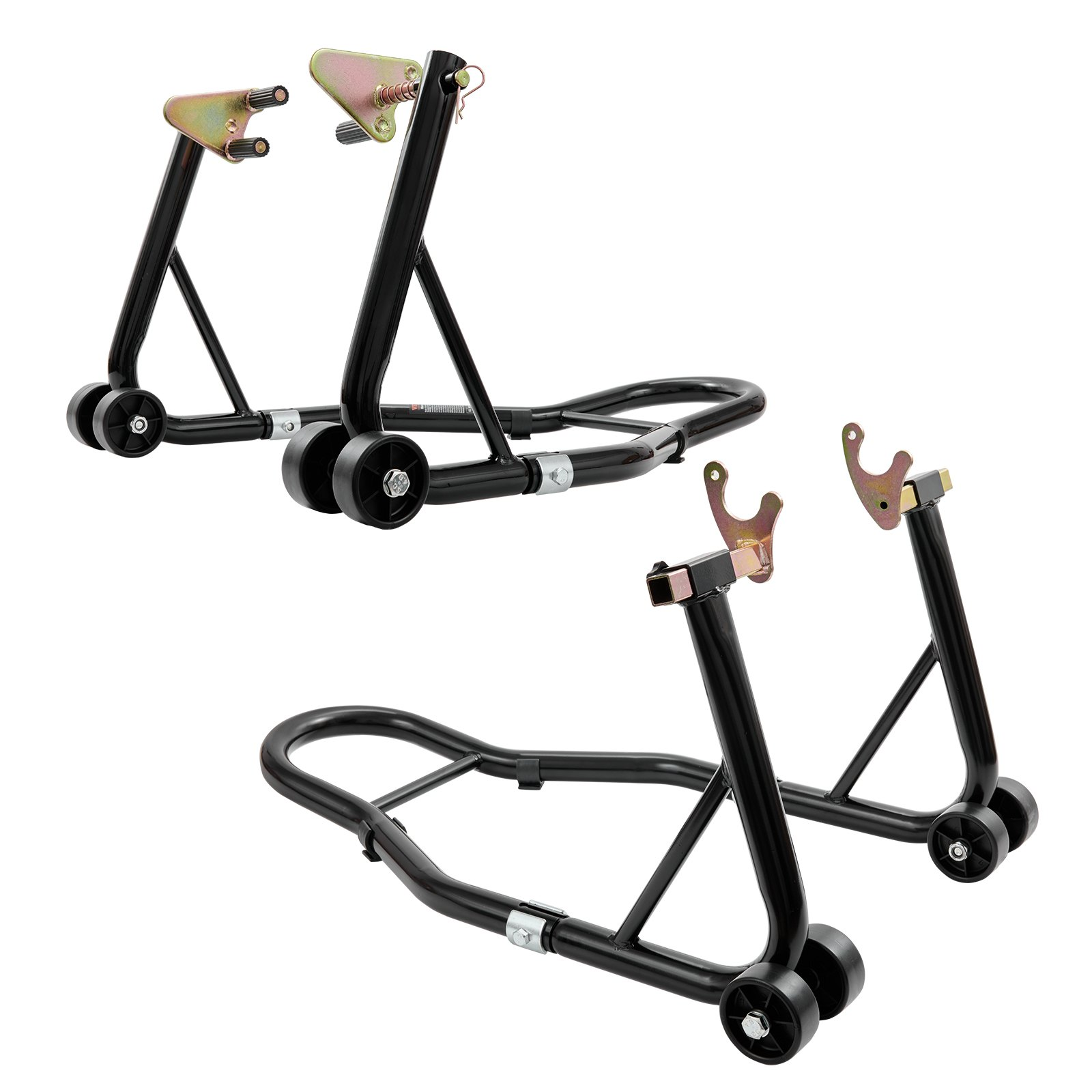 VEVOR Motorcycle Stand Lift, 850lbs Front Rear Combo Stand Lift Stand, Front and Rear Wheel Fork Stand, U+L Fork Swingarm Spool, Compatible with Most Yamaha Honda Kawasaki Suzuki Motorcycles, Black, Goodies N Stuff