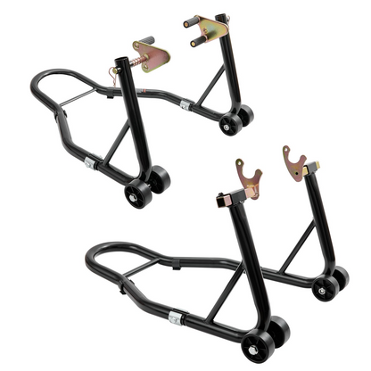 VEVOR Motorcycle Stand Lift, 850lbs Front Rear Combo Stand Lift Stand, Front and Rear Wheel Fork Stand, U+L Fork Swingarm Spool, Compatible with Most Yamaha Honda Kawasaki Suzuki Motorcycles, Black, Goodies N Stuff