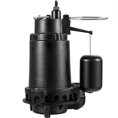 VEVOR 1HP Sewage Pump, 5600 GPH Cast Iron Submersible Sump Pump with Automatic Snap-action Float Switch, Heavy-Duty Submersible Sewage, Effluent Pump for Septic Tank, Basement, Flooding Area, Goodies N Stuff