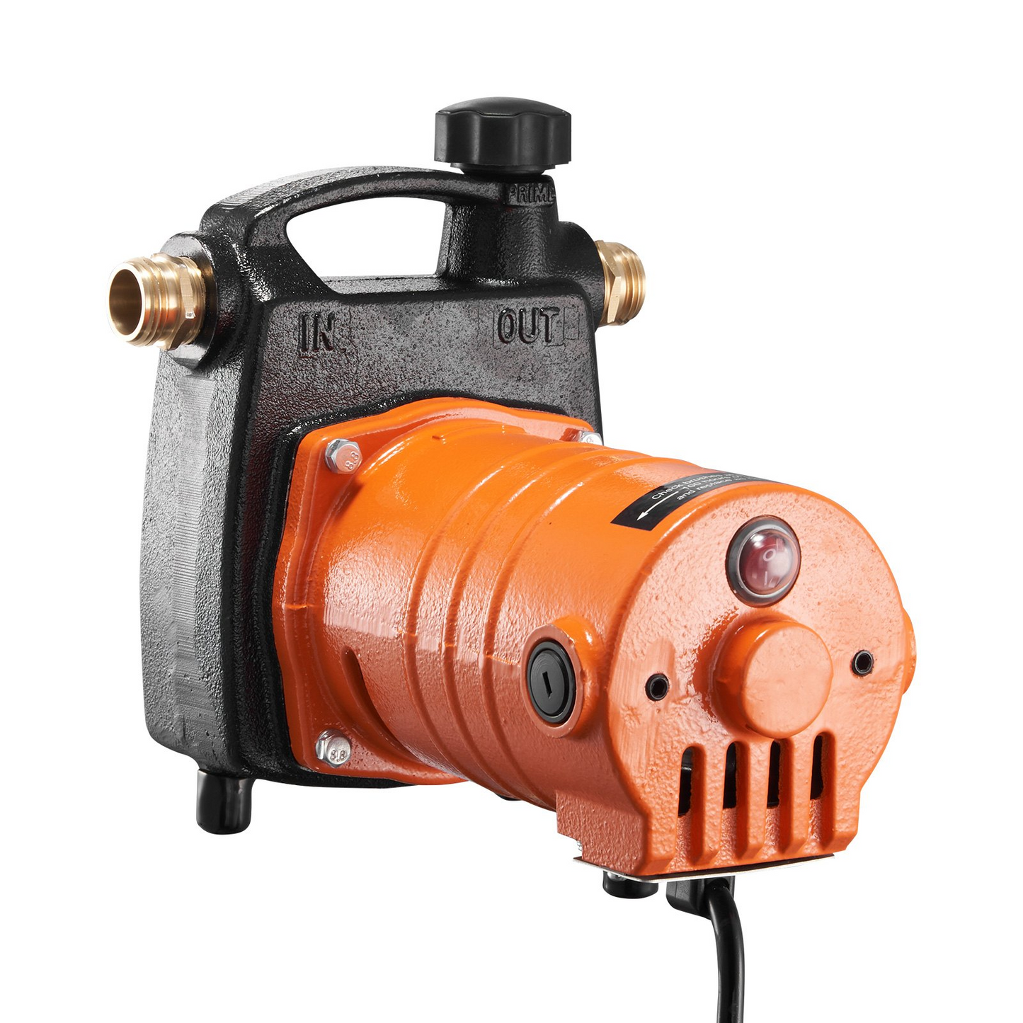 VEVOR Cast Iron Water Transfer Pump, 115V AC 1600 GPH 1/2HP, Portable Electric Utility Pump with Carbon Brush, Filter, Brass Connectors, for Garden, Rain Barrel, Pool, Pond, Hot Tub, Aquarium Draining, Goodies N Stuff