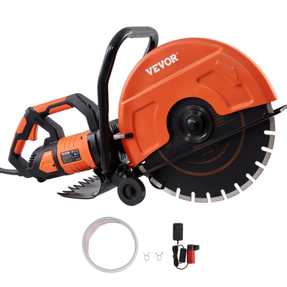 VEVOR Electric Concrete Saw, 16 in, 3200 W 15 A Motor Circular Saw Cutter with Max. 6 in Adjustable Cutting Depth, Wet Disk Saw Cutter Includes Water Line, Pump and Blade, for Stone, Brick, Goodies N Stuff