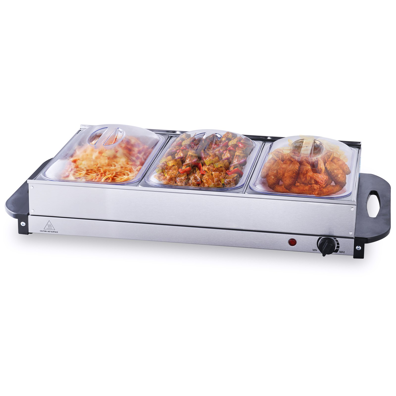 VEVOR Electric Buffet Server & Food Warmer, 25.6" x 15" Portable Stainless Steel Chafing Dish Set with Temp Control & Oven-Safe Pan, Perfect for Catering, Parties, Events, Entertaining, Silver, ETL, Goodies N Stuff