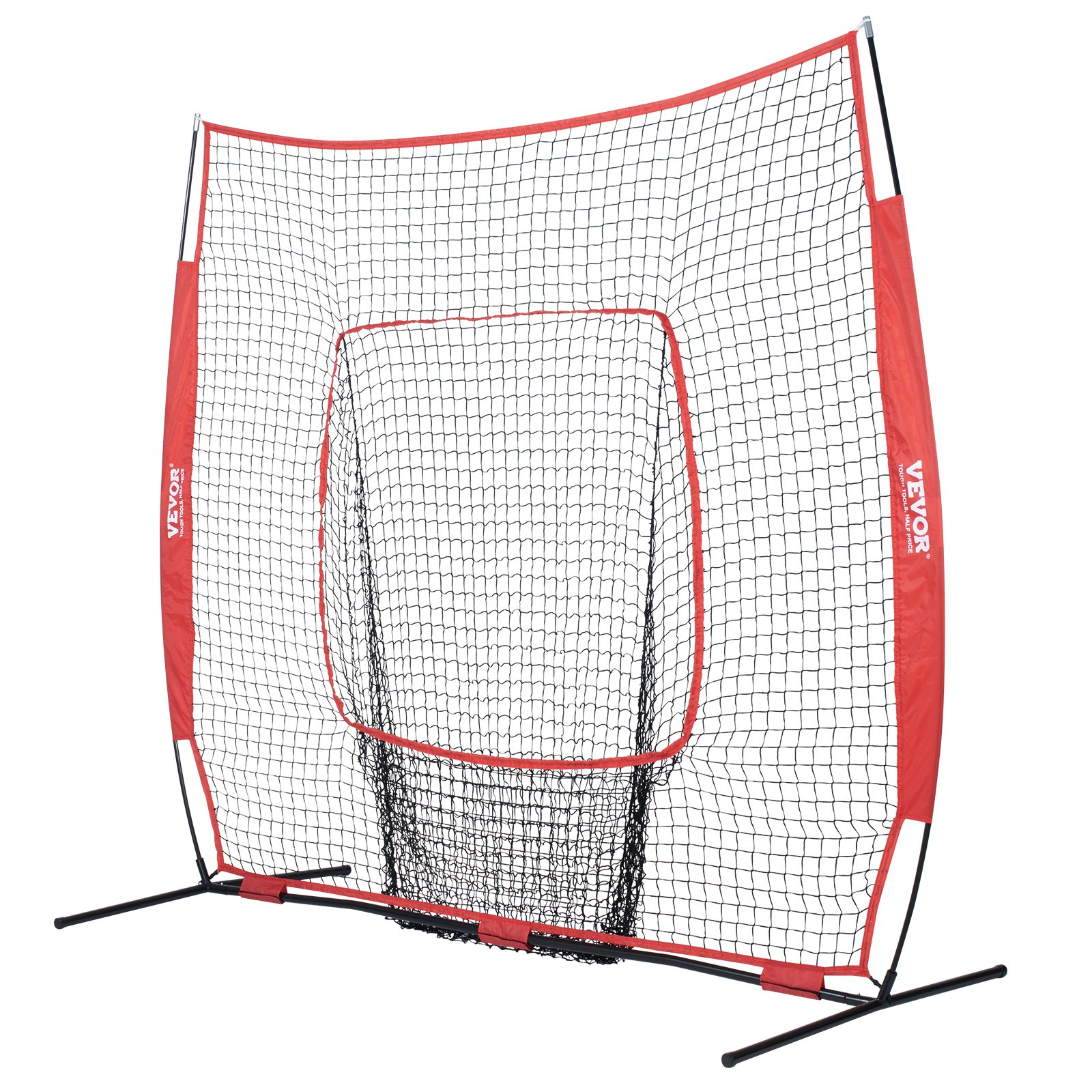 VEVOR 7x7 ft Baseball Softball Practice Net - Portable Training Net for Hitting Batting Catching Pitching - Backstop Baseball Equipment - Carry Bag and Strike Zone, Goodies N Stuff