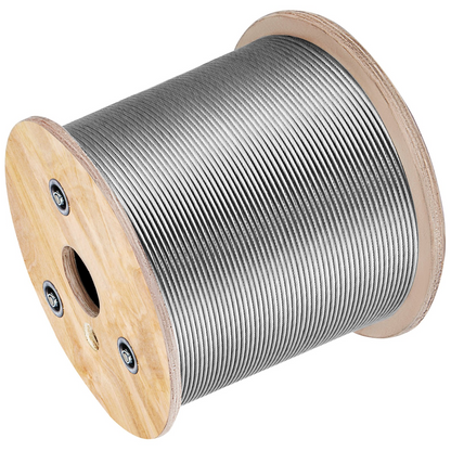 VEVOR 3/16 Inch 7x19 Stainless Steel Aircraft Cable Reel 500FT Stainless Steel Cable T304 Wire Rope Winch Cable Replacement (T304), Goodies N Stuff
