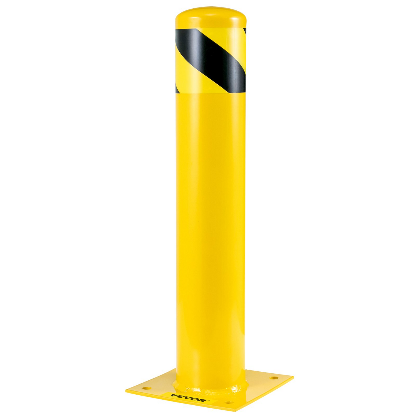 VEVOR Safety Bollard, 24"x5.5" Safety Barrier Bollard, 5-1/2" OD 24" Height Yellow Powder Coat Pipe Steel Safety Barrier with 4 Free Anchor Bolts for Traffic-Sensitive Area, Goodies N Stuff