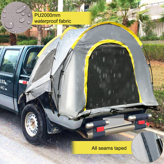 VEVOR Truck Tent 5-5.2’ Truck Bed Tent, Full-Size Pickup Tent, Waterproof Truck Camper, 2 Mesh Windows, Easy To Setup Truck Tents For Camping, Hiking, Fishing, Grey Color, Goodies N Stuff