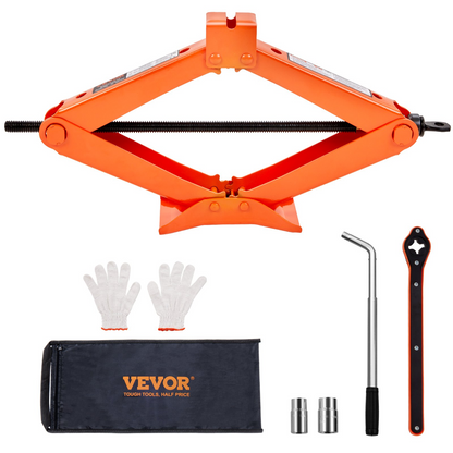 VEVOR Scissor Jack, 2.5 Ton/5512 lbs Scissor Car Jack, 3.7"-17.1" Lifting Range Scissor Lift Jack with Ratcheting Handle and L-Wrench, Portable Tire Jack for Cars Trucks Sedans MPVs, Goodies N Stuff