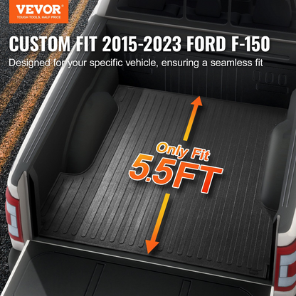 VEVOR Truck Bed Mat, Fits for 2015-2020 Ford F150 5.5 FT Short Bed, 66.5" x 64" Rubber Truck Bed Liner, 1/4" Thick Bed Mat Car Accessories for All-Weather Protection, Prevent Slipping or Damage, Goodies N Stuff