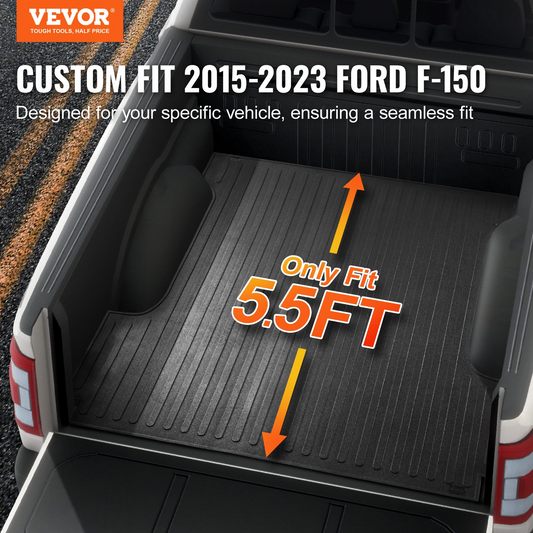 VEVOR Truck Bed Mat, Fits for 2015-2020 Ford F150 5.5 FT Short Bed, 66.5" x 64" Rubber Truck Bed Liner, 1/4" Thick Bed Mat Car Accessories for All-Weather Protection, Prevent Slipping or Damage, Goodies N Stuff