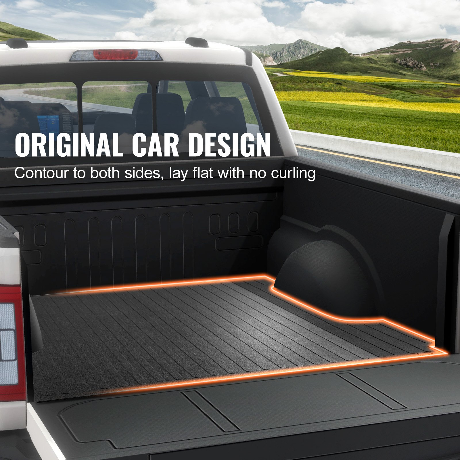 VEVOR Truck Bed Mat, Fits for 2015-2020 Ford F150 5.5 FT Short Bed, 66.5" x 64" Rubber Truck Bed Liner, 1/4" Thick Bed Mat Car Accessories for All-Weather Protection, Prevent Slipping or Damage, Goodies N Stuff