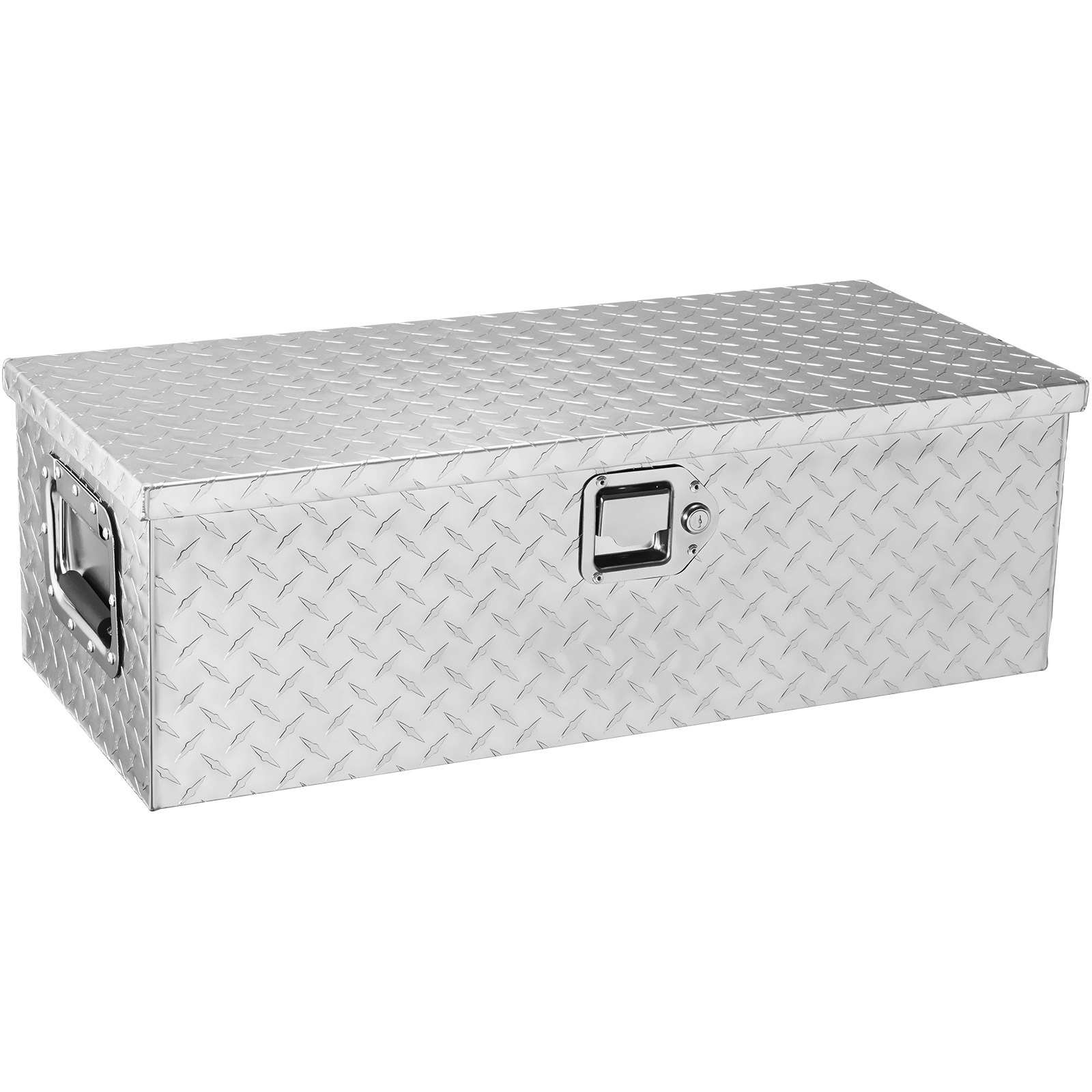 VEVOR Heavy Duty Aluminum Truck Bed Tool Box, Diamond Plate Tool Box with Side Handle and Lock Keys, Storage Tool Box Chest Box Organizer for Pickup, Truck Bed, RV, Trailer, 30"x13"x9.6", Silver, Goodies N Stuff