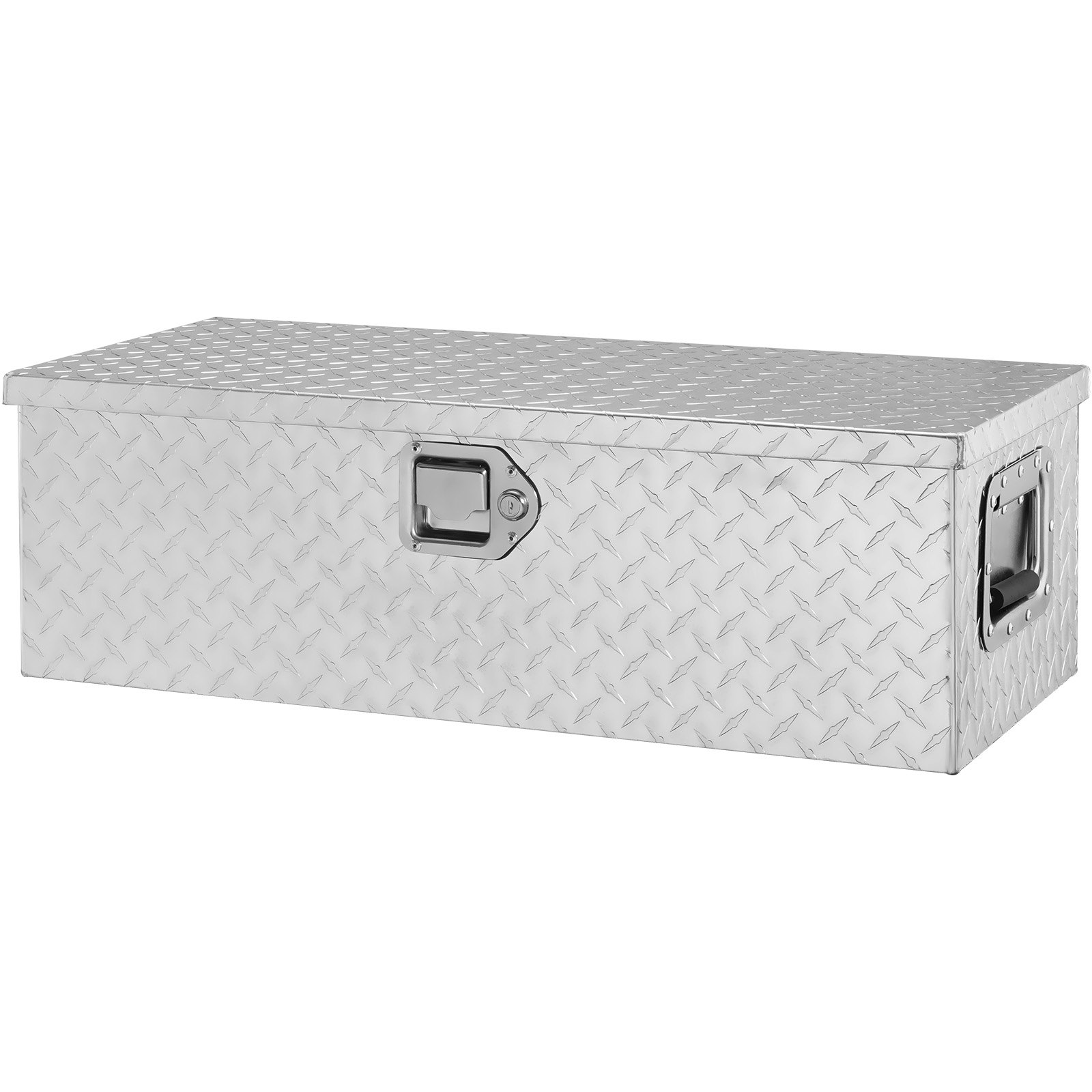 VEVOR Heavy Duty Aluminum Truck Bed Tool Box, Diamond Plate Tool Box with Side Handle and Lock Keys, Storage Tool Box Chest Box Organizer for Pickup, Truck Bed, RV, Trailer, 30"x13"x9.6", Silver, Goodies N Stuff