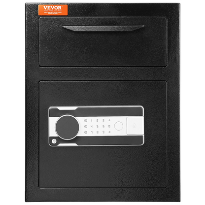 VEVOR 1.7 Cub Depository Safe, Deposit Safe with Drop Slot, Electronic Code Lock and 2 Emergency Keys, 17.71'' x 13.77'' x 13.77'' Business Drop Slot Safe for Cash, Mail in Home, Hotel, Office, Goodies N Stuff