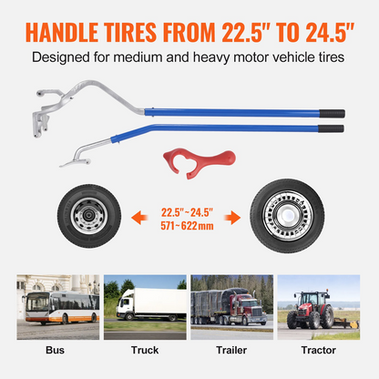 VEVOR Truck Tire Changer Mount Demount 22.5-24.5 in Radial Bias Ply/Tubeless Tire, Goodies N Stuff