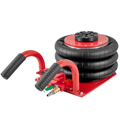 VEVOR Air Jack, 3 Ton/6600 lbs Triple Bag Air Jack, Airbag Jack with Six Steel Pipes, Lift up to 17.7 inch/450 mm, 3-5 s Fast Lifting Pneumatic Jack, with Side Handles for Car, Garage, Repair (Red), Goodies N Stuff