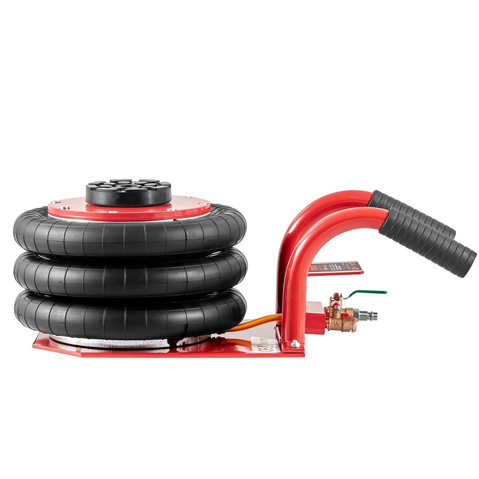 VEVOR Air Jack, 3 Ton/6600 lbs Triple Bag Air Jack, Airbag Jack with Six Steel Pipes, Lift up to 17.7 inch/450 mm, 3-5 s Fast Lifting Pneumatic Jack, with Side Handles for Car, Garage, Repair (Red), Goodies N Stuff