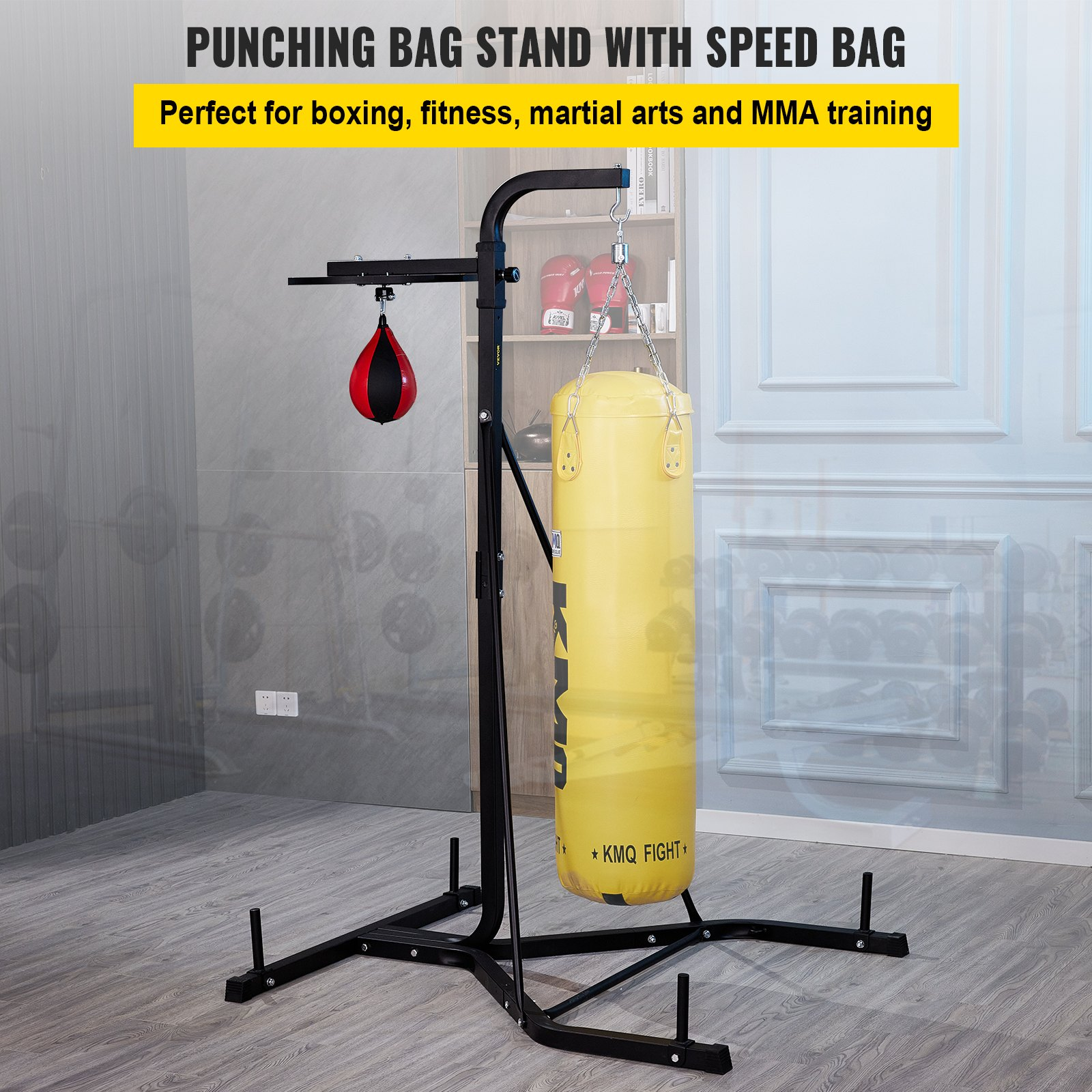 VEVOR Heavy Bag Stand with Speed Ball | Height Adjustable Punching Bag Stand, Goodies N Stuff